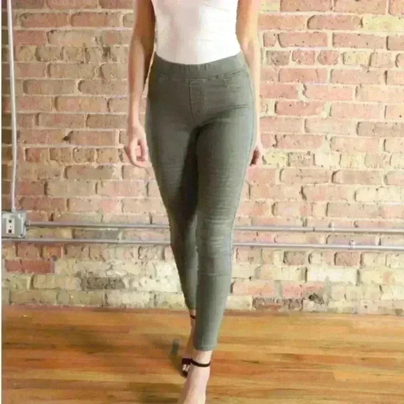 Olive Moto Skinny Jeggings - Picture 2 of 7